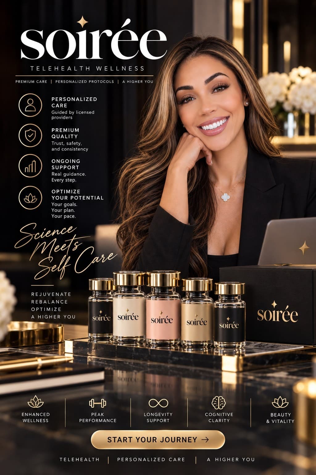 Christina Roa, Founder of Soirée, with Soirée packaging